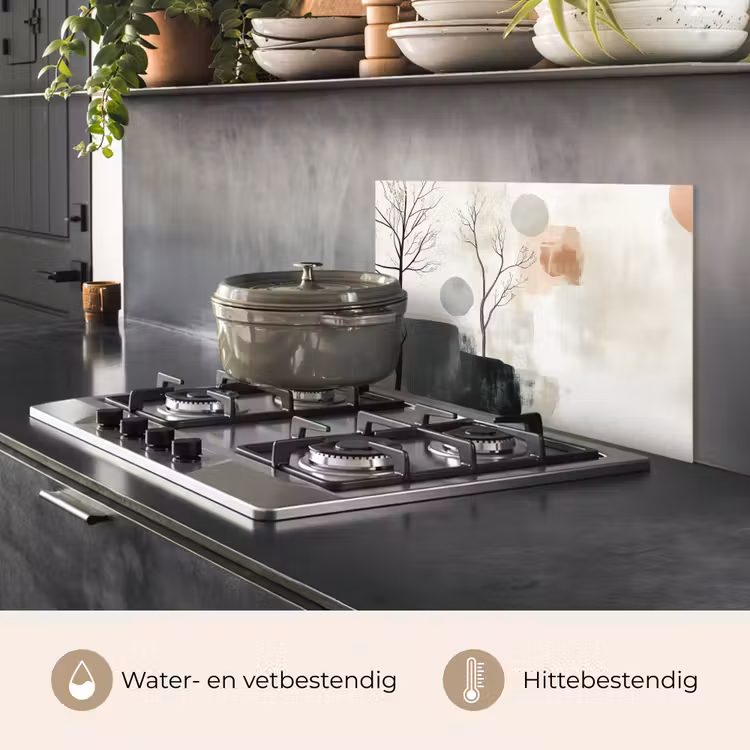 Spatscherm keuken - Wabi sabi - Beige - Plant — 2