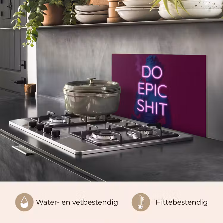Spatscherm keuken - Buste - Neon - LED - Letters — 2