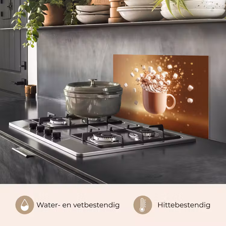 Spatscherm keuken - Chocomelk - Drinken - Warm - Bruin — 2
