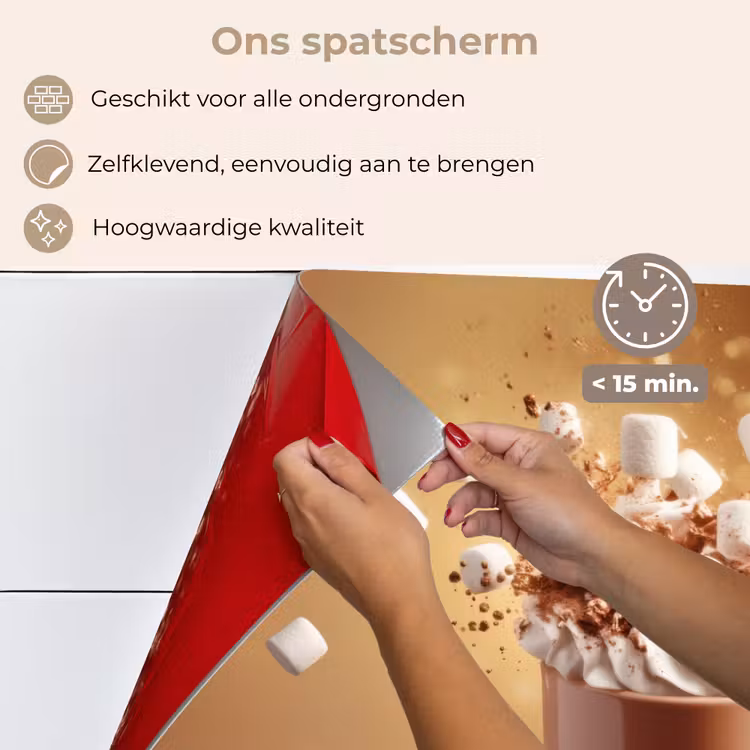Spatscherm keuken - Chocomelk - Drinken - Warm - Bruin — 4