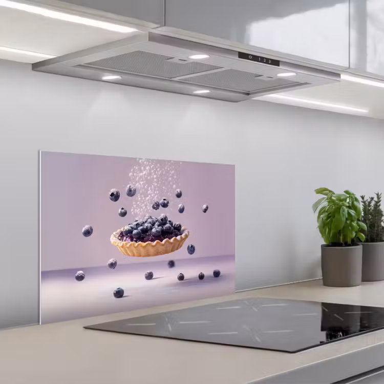 Spatscherm keuken - Eten - Taart - Bessen - Blauw — 1
