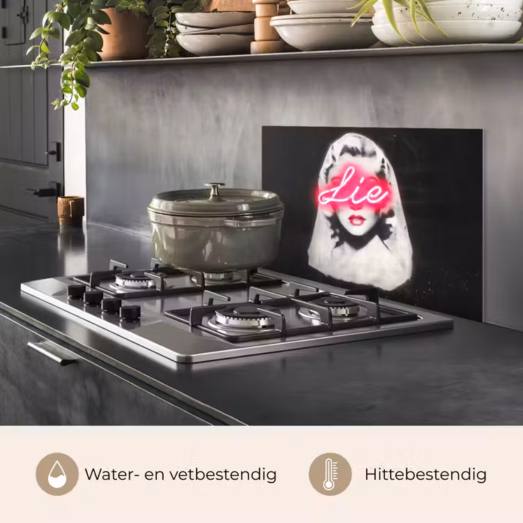 Spatscherm keuken - Neon - Letters - Vintage - Vrouw — 2