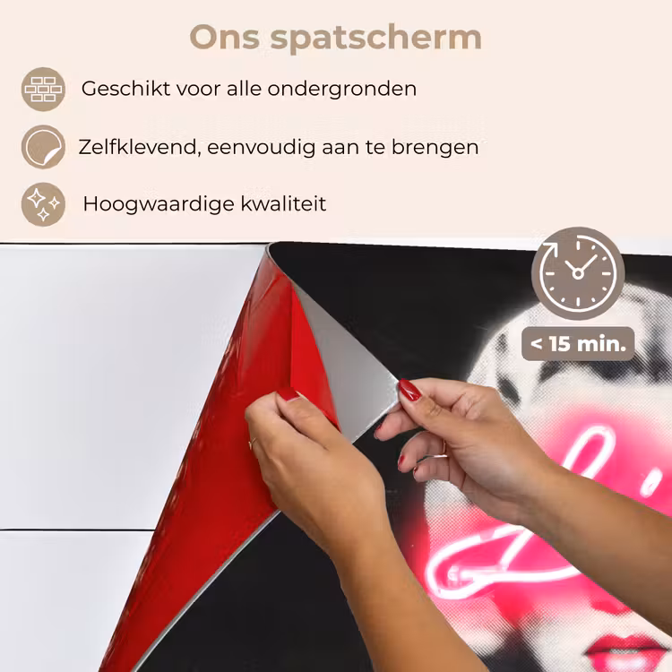 Spatscherm keuken - Neon - Letters - Vintage - Vrouw — 4