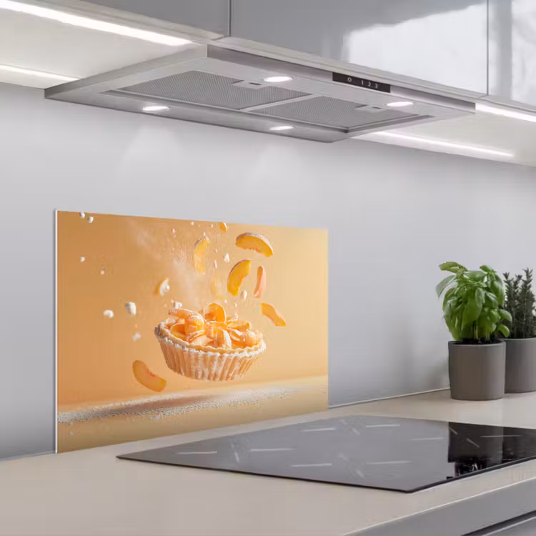 Spatscherm keuken - Peach - Eten - Taart - Oranje — 1