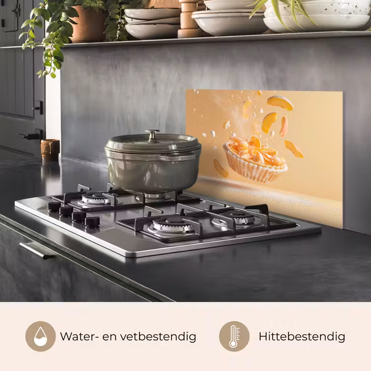 Spatscherm keuken - Peach - Eten - Taart - Oranje — 2