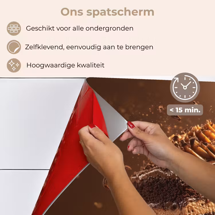 Spatscherm keuken - Taart - Chocolade - Eten - Brownie — 4