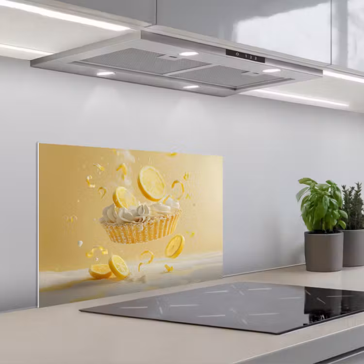 Spatscherm keuken - Citroen - Taart - Eten - Geel — 1