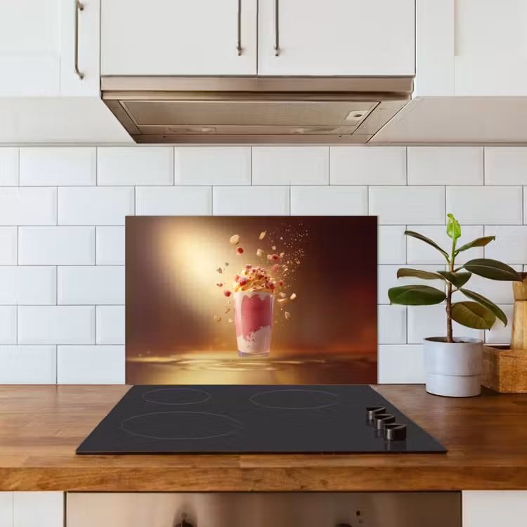 Spatscherm keuken - Framboos - Smoothie - Drinken - Roze — 3