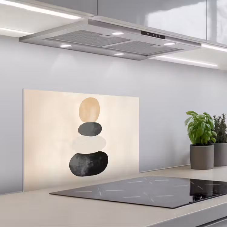 Spatscherm keuken - Japandi - Wabi sabi - Beige — 1