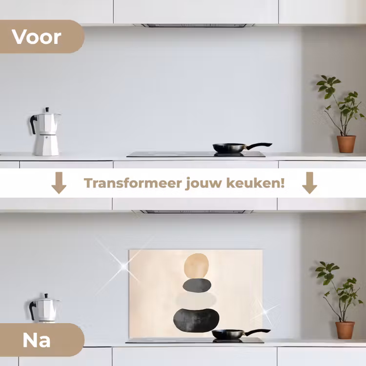 Spatscherm keuken - Japandi - Wabi sabi - Beige — 7