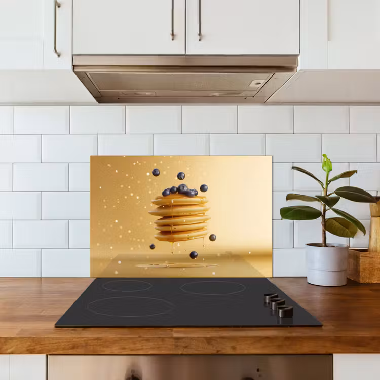 Spatscherm keuken - Pannenkoeken - Eten - Honing - Geel — 3