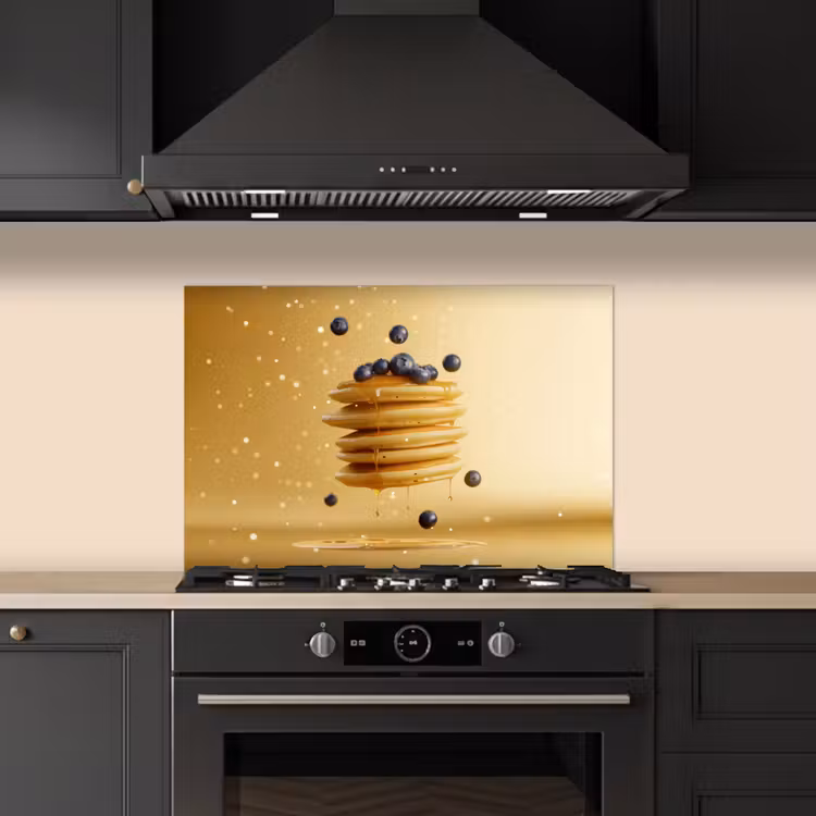 Spatscherm keuken - Pannenkoeken - Eten - Honing - Geel — 5
