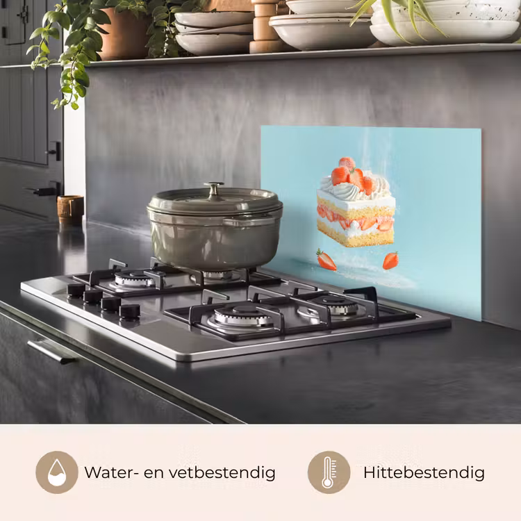 Spatscherm keuken - Slagroom - Taart - Blauw - Eten — 2