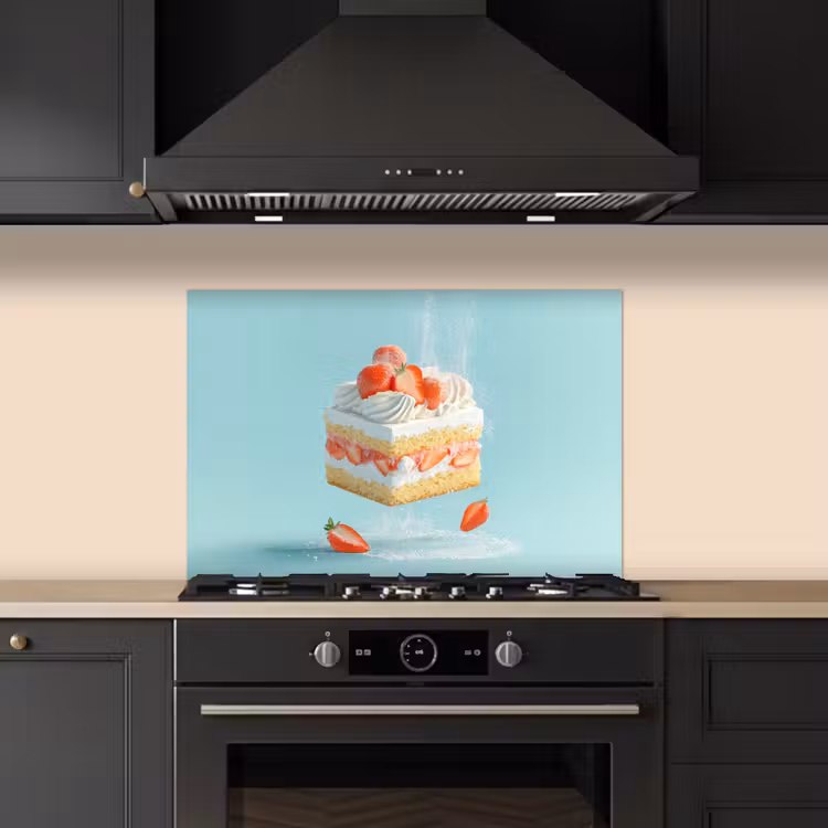 Spatscherm keuken - Slagroom - Taart - Blauw - Eten — 5