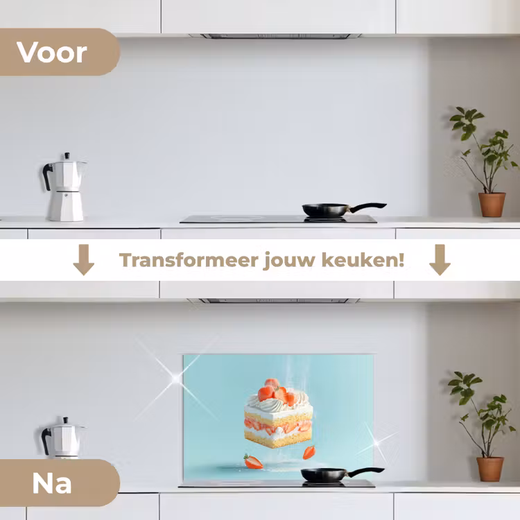 Spatscherm keuken - Slagroom - Taart - Blauw - Eten — 7