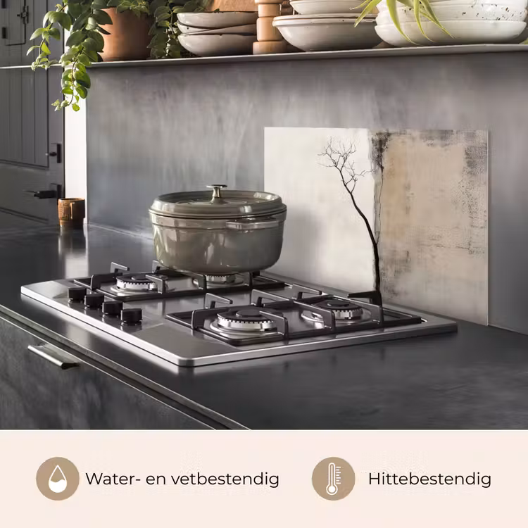 Spatscherm keuken - Wabi sabi - Plant - Beige — 2