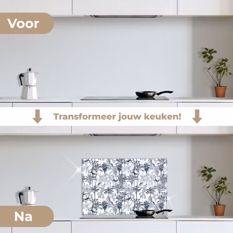 Spatscherm keuken - Aap - Jungle - Blauw — 7