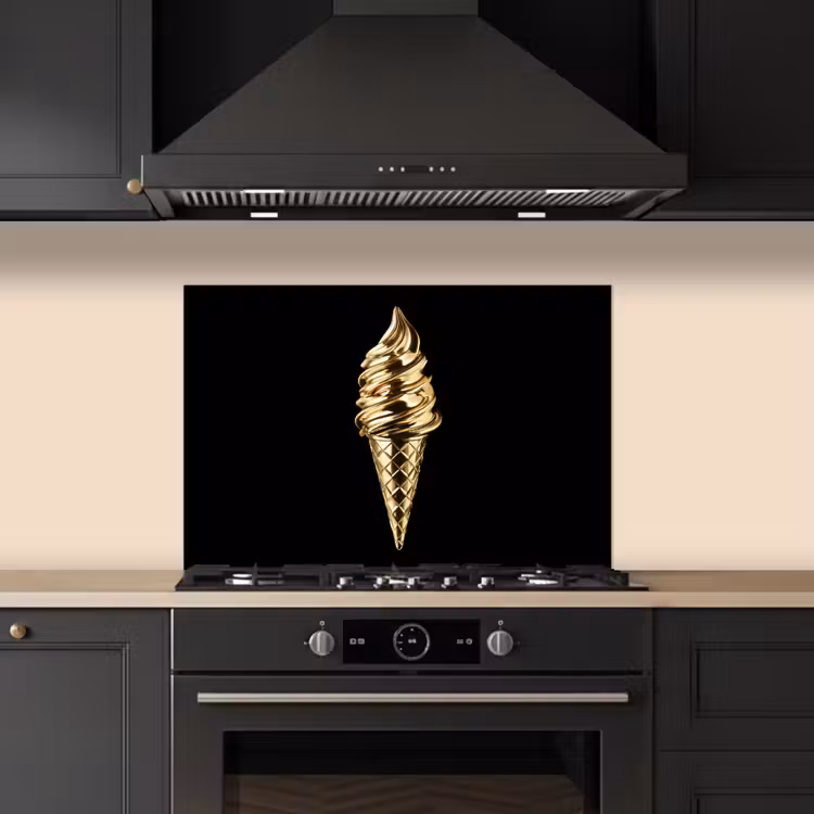Spatscherm keuken - Ijs - Goud - Zwart - Eten — 5