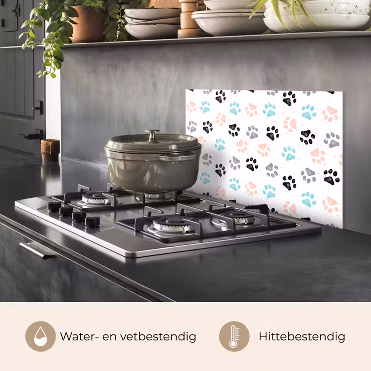 Spatscherm keuken - Paw - Pattern - Color — 2
