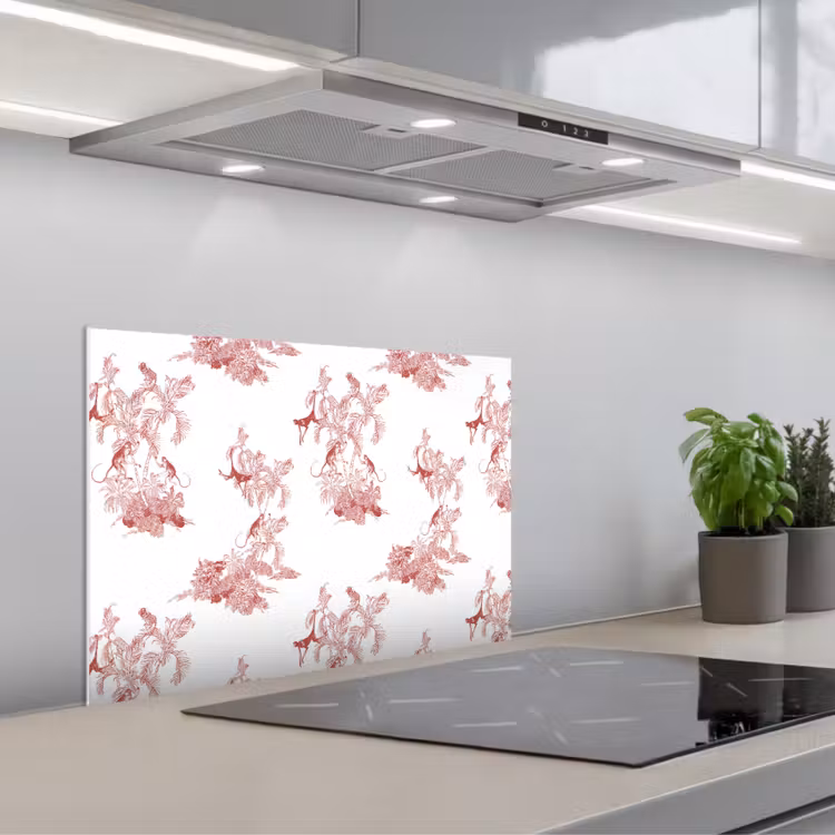 Spatscherm keuken - Chimpansee - Beplanting - Rood — 1
