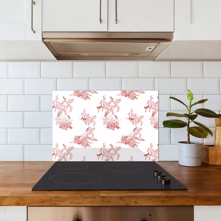 Spatscherm keuken - Chimpansee - Beplanting - Rood — 3