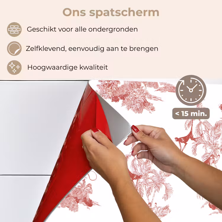 Spatscherm keuken - Chimpansee - Beplanting - Rood — 4