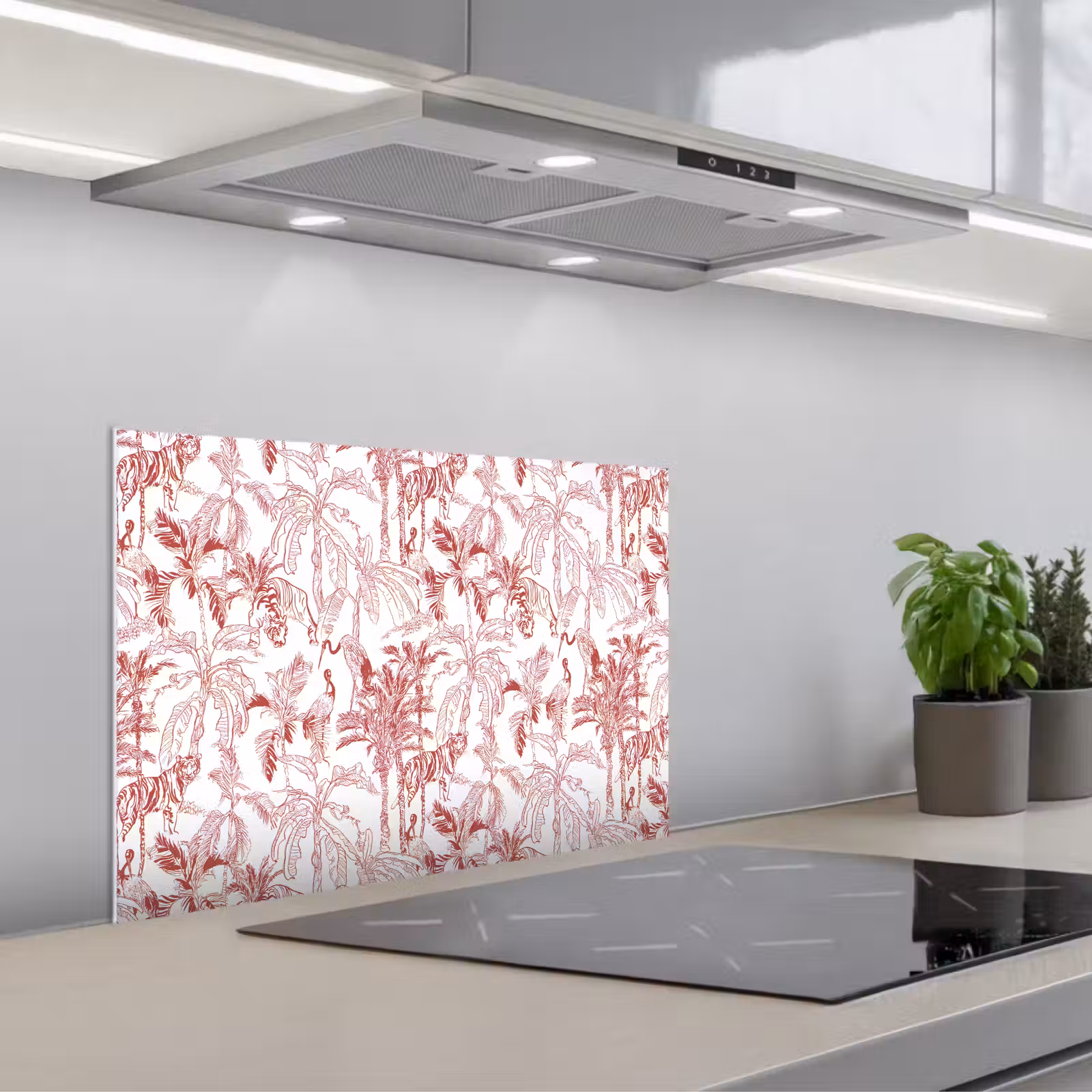 Spatscherm keuken - Dieren - Abstract - Rood — 1