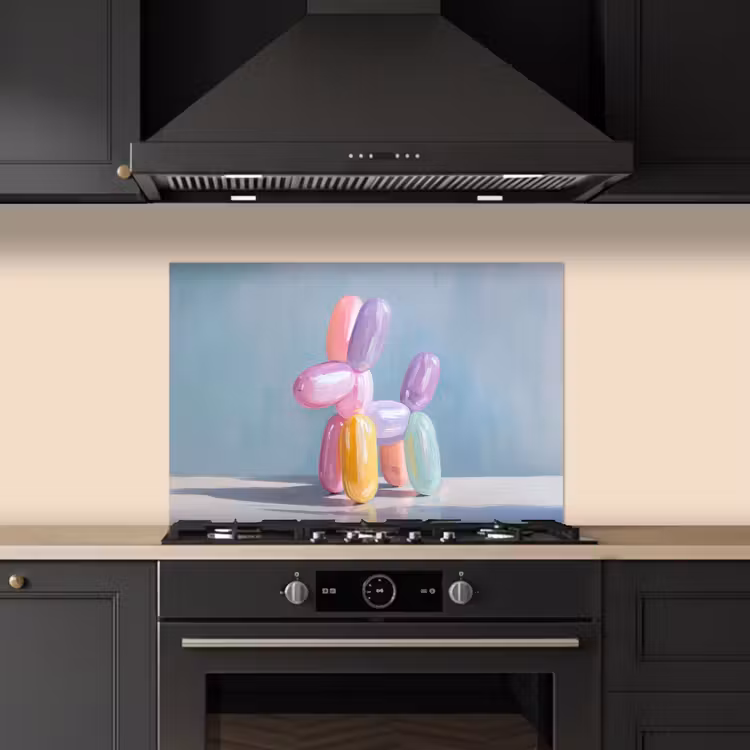 Spatscherm keuken - Dier - Ballon - Pasteltinten - Glanzend — 5