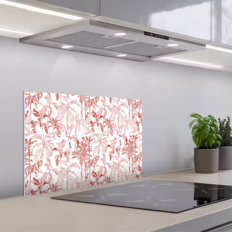Spatscherm keuken - Dieren - Abstract - Rood — 1