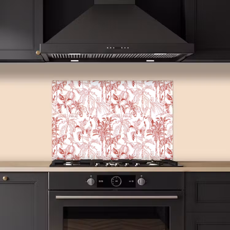 Spatscherm keuken - Dieren - Abstract - Rood — 5