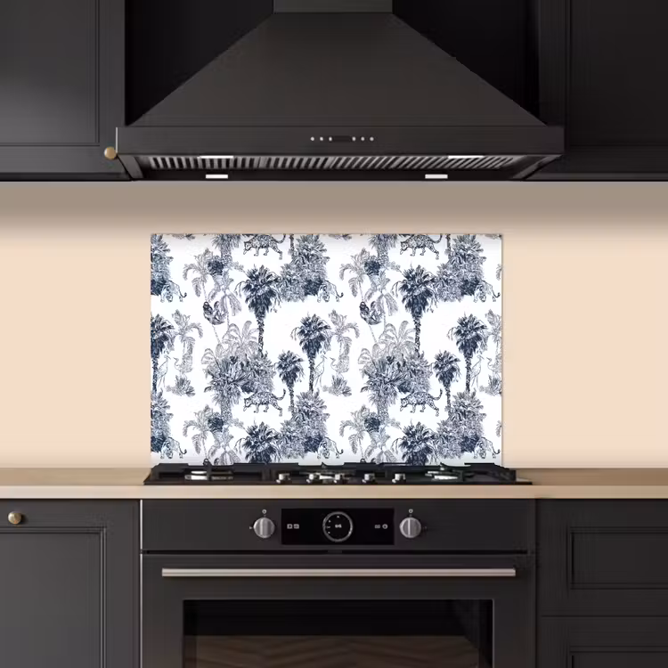 Spatscherm keuken - Jungle - Beplanting - Blauw — 5