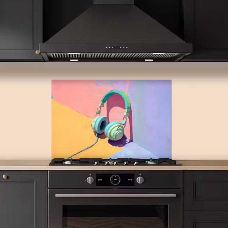 Spatscherm keuken - Koptelefoon - Mintgroen - Draad — 5