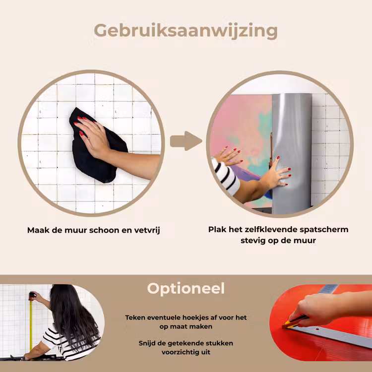 Spatscherm keuken - Lippenstift - Rood - Penseelstreken — 6