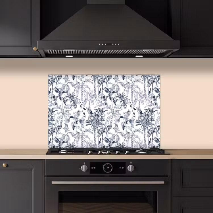 Spatscherm keuken - Tijger - Jungle - Blauw — 5