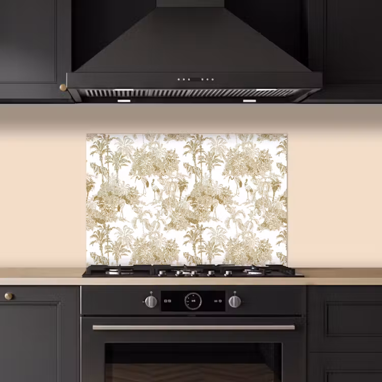 Spatscherm keuken - Tijger - Jungle - Vogel - Beige — 5