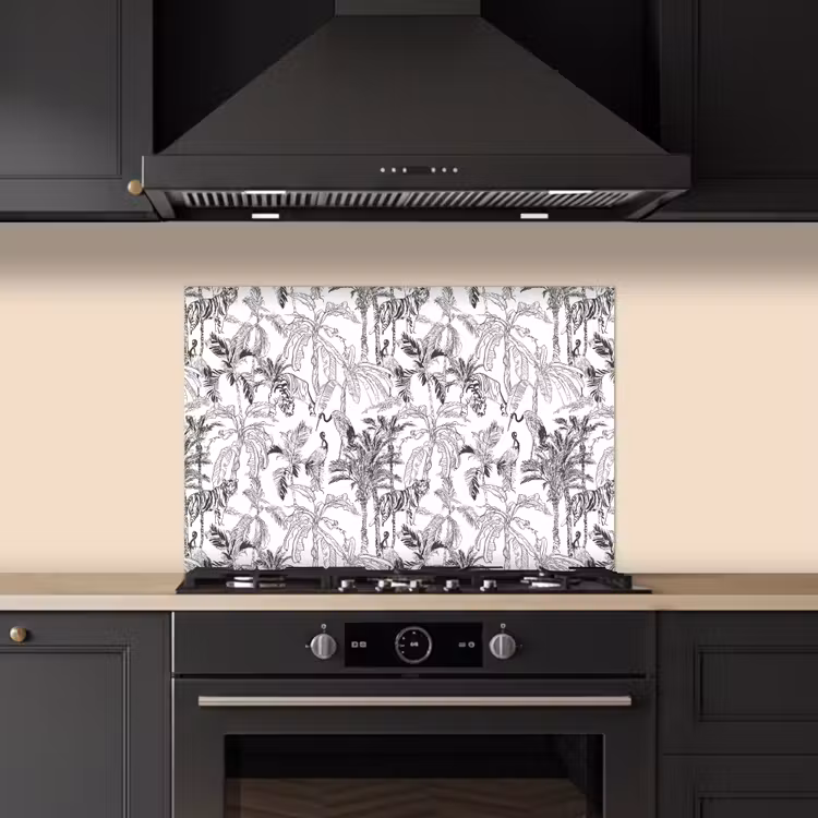 Spatscherm keuken - Tijger - Oerwoud - Grijs — 5