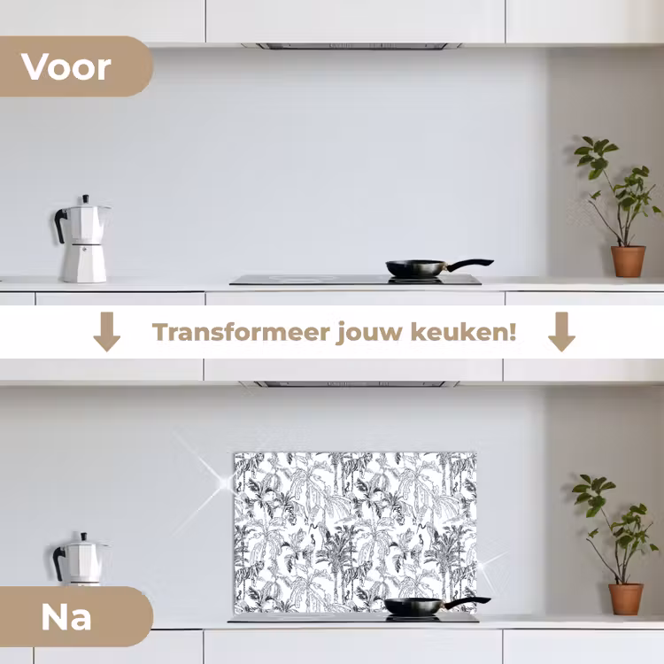 Spatscherm keuken - Tijger - Oerwoud - Grijs — 7