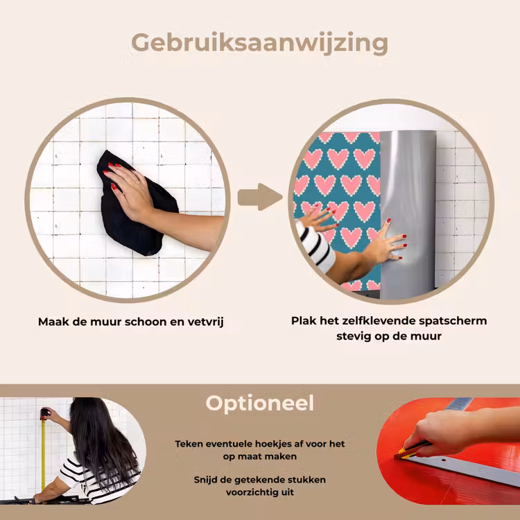 Spatscherm keuken - Retro - Hartjes - Patroon — 6