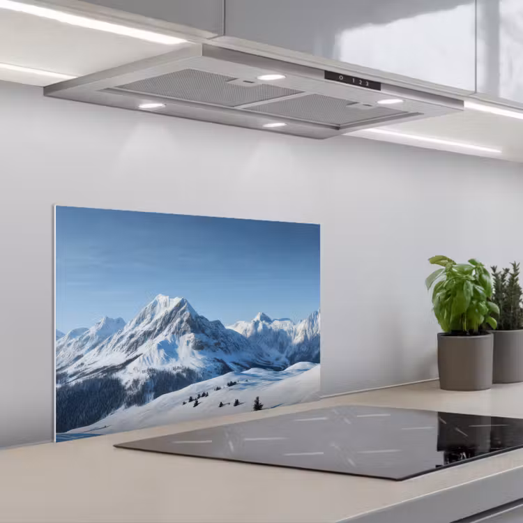 Spatscherm keuken - Bergen - Sneeuw - Winter — 1