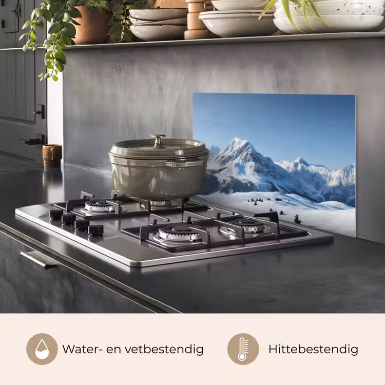 Spatscherm keuken - Bergen - Sneeuw - Winter — 2