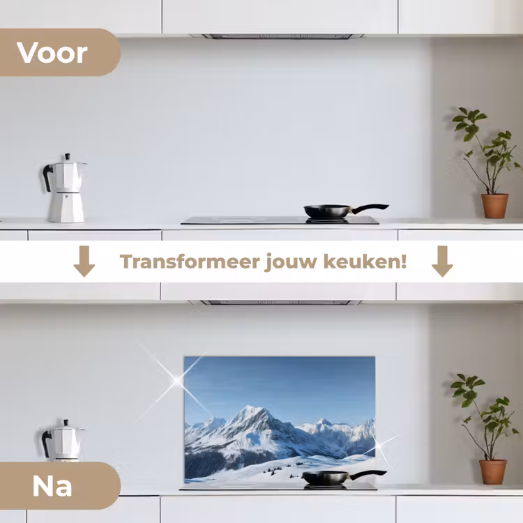 Spatscherm keuken - Bergen - Sneeuw - Winter — 7