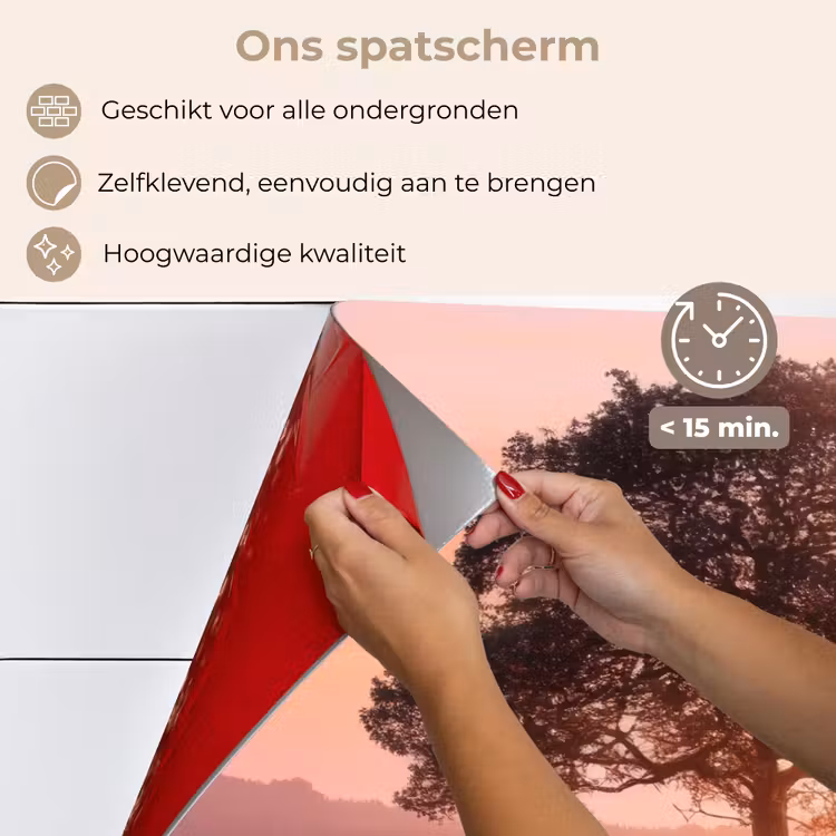 Spatscherm keuken - Boom - Heide - Zonsopgang — 4
