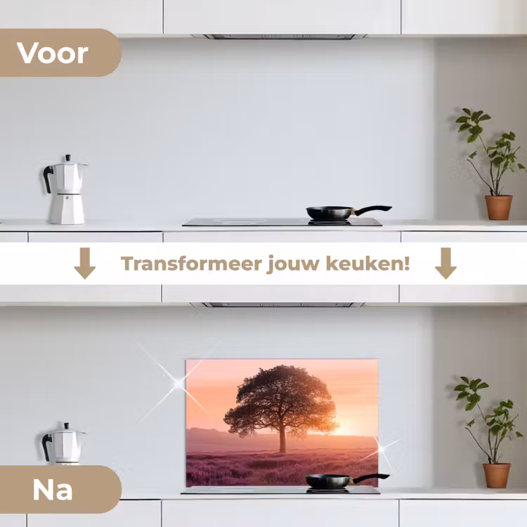 Spatscherm keuken - Boom - Heide - Zonsopgang — 7