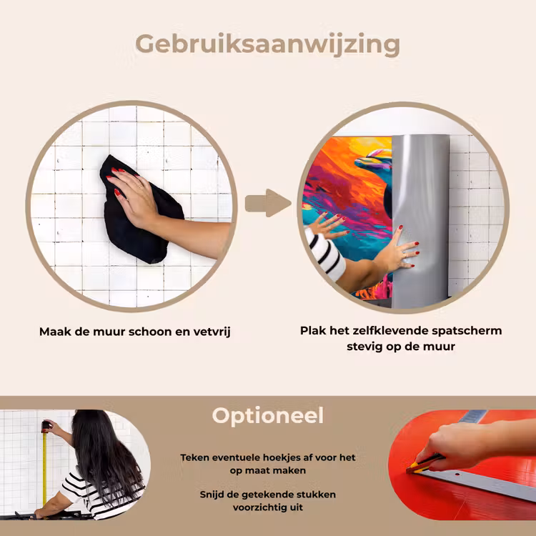 Spatscherm keuken - Dolfijn - Kleurrijk - Oceaan - Koraal — 6