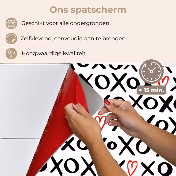 Spatscherm keuken - Tekens - Harten - Rood — 4