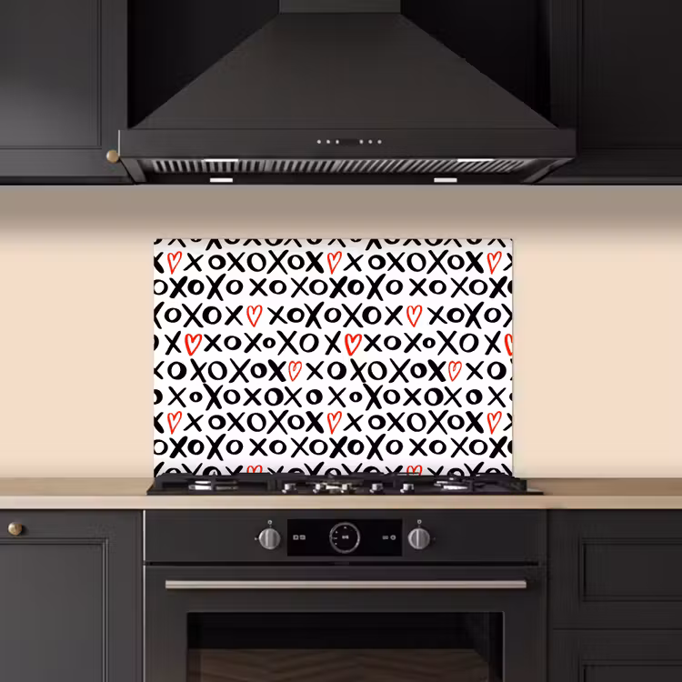 Spatscherm keuken - Tekens - Harten - Rood — 5