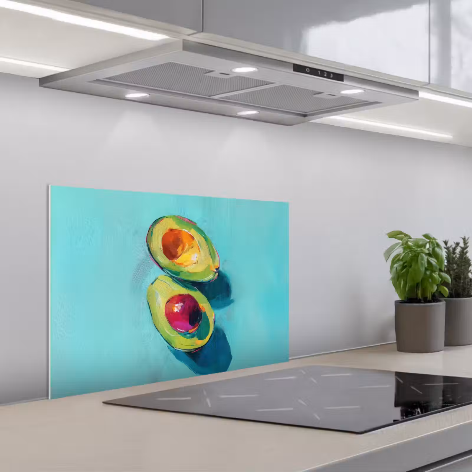 Spatscherm keuken - Avocado - Groen - Pit - Schaduw — 1