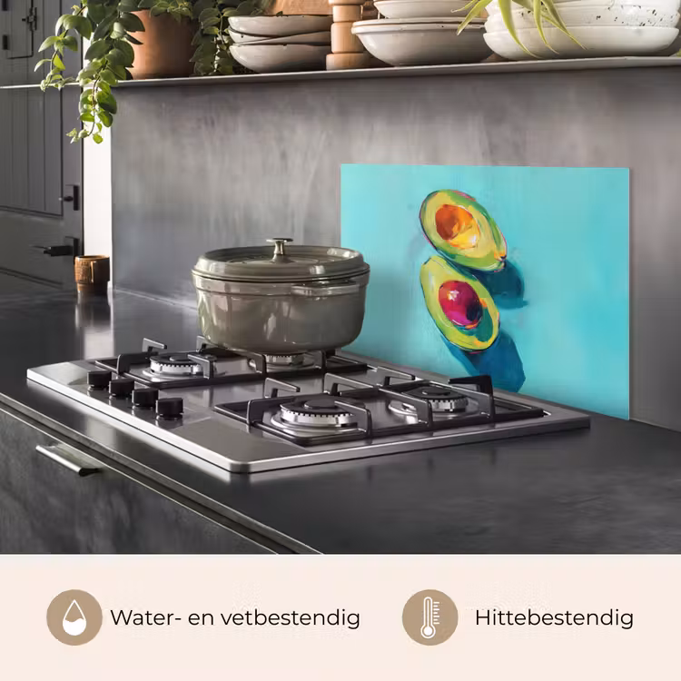 Spatscherm keuken - Avocado - Groen - Pit - Schaduw — 2