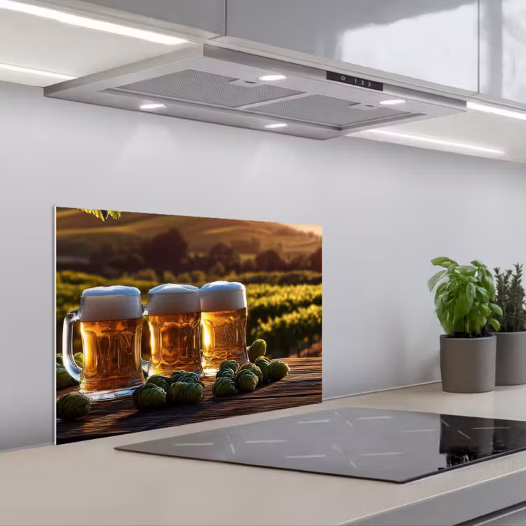 Spatscherm keuken - Bier - Hop - Landschap — 1