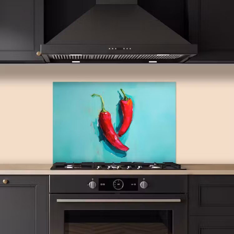 Spatscherm keuken - Chilipepers - Geverfd - Rood — 5